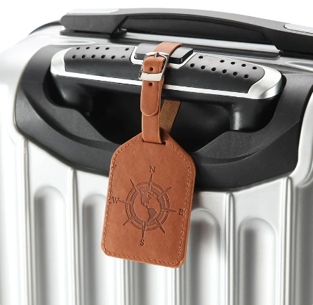 Étiquette de bagage en cuir