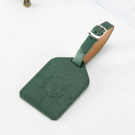 Étiquette de bagage en cuir