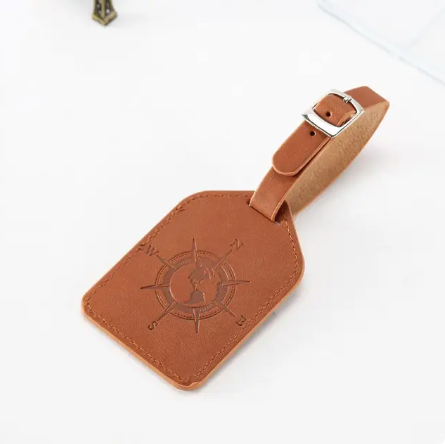 Étiquette de bagage en cuir