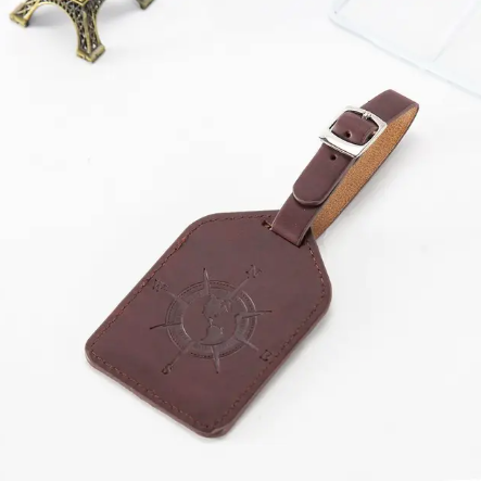 Étiquette de bagage en cuir